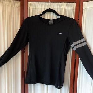 Stronger Black Long Sleeve Workout Top Sheer Side Panels